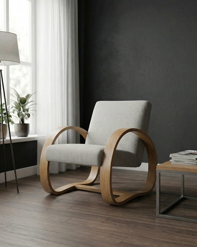 Poltrona in ambiente scuro e cinematografico AI